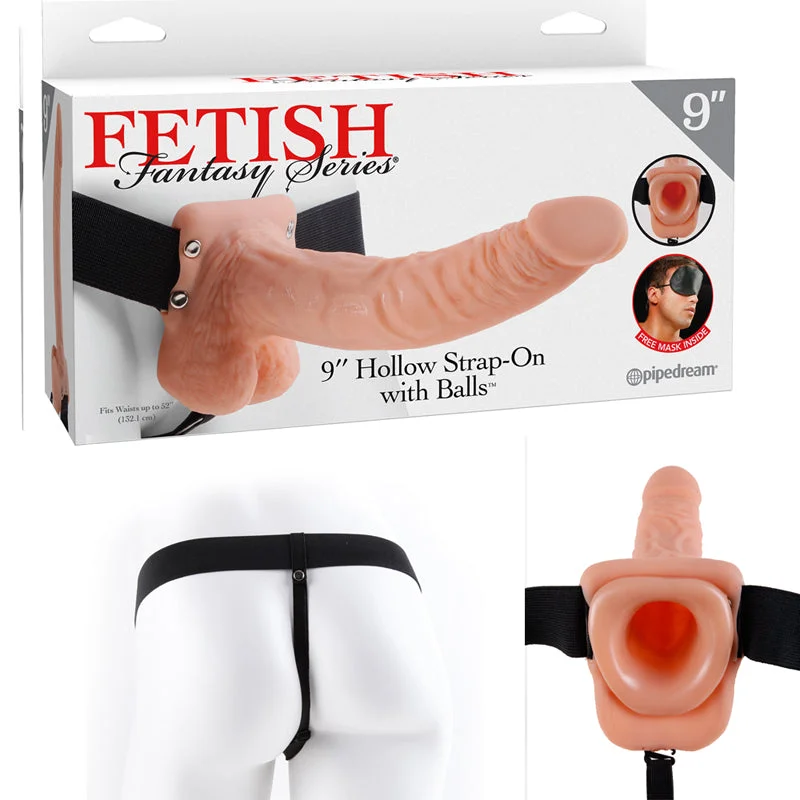 vibrating sex toy for men with adjustable modes accessories-Fetish Fantasy Series 9 Inch Hollow Strap-on With  Balls - Flesh