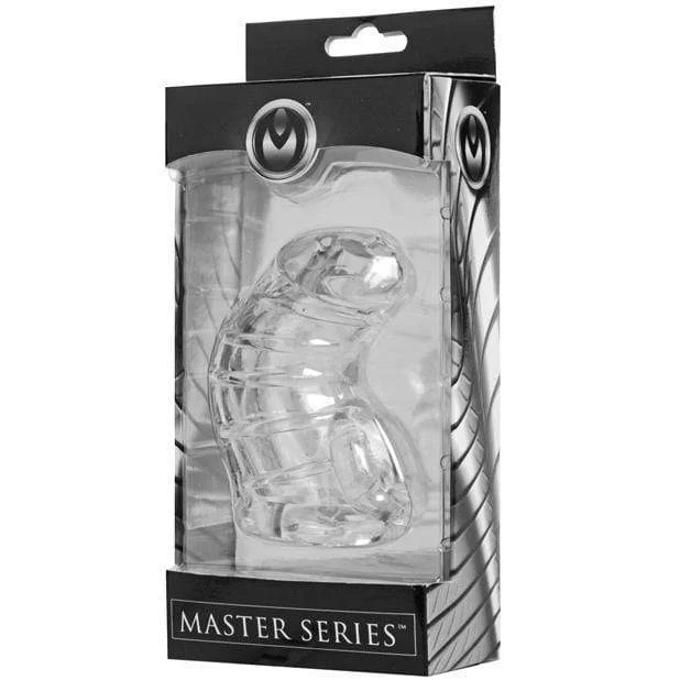 vibrating dildo for couples with dual stimulation accessories-Master Series - Detained Soft Body Chastity Cage (Clear)