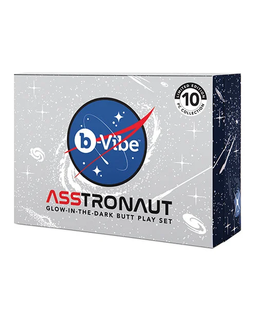 vibrating dildo for intense anal stimulation accessories-b-Vibe Asstronaut Butt Play Set - Glow in the Dark