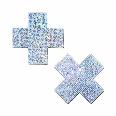 sexy-lingerie-for-dark-romance-Pastease Crystal Sparkling Crosses Pasties Silver