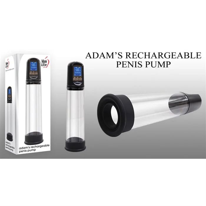 vibrating anal plug with smooth silicone finish accessories-Adam's Rechargeable Penis Pump 8.25" by Adam & Eve