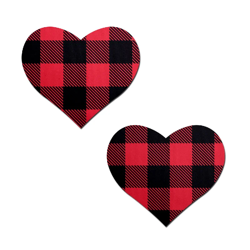 sexy-lingerie-for-effortless-glam-Pastease Buffalo Plaid Heart Pasties Red