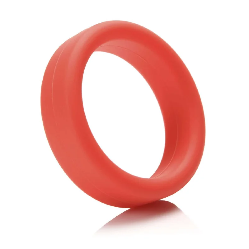 rechargeable vibrating sex toy with quiet motor accessories-Super Soft C-Ring Red by Tantus Silicone