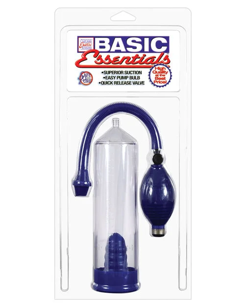 rechargeable vibrating dildo for prostate stimulation accessories-Basic Essentials Pump - Blue