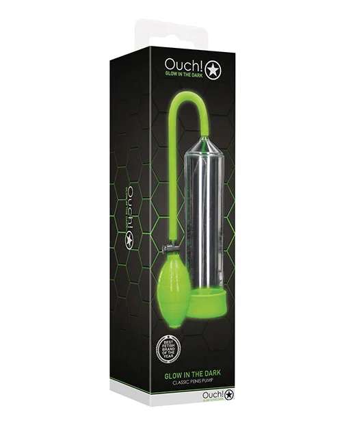 flexible vibrating cock ring for advanced pleasure accessories-Shots Ouch Classic Penis Pump - Glow In The Dark