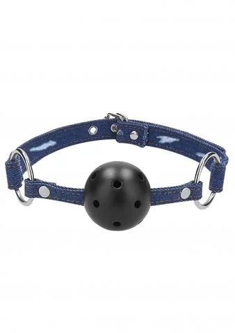 rechargeable vibrating butt plug with customizable settings accessories-OUCH BREATHABLE BALL GAG BLUE