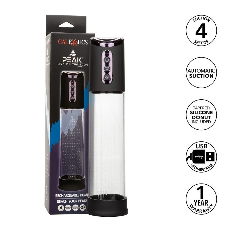 vibrating dildo with easy grip handle accessories-Peak Rechargeable Penis Pump by Cal Exotics