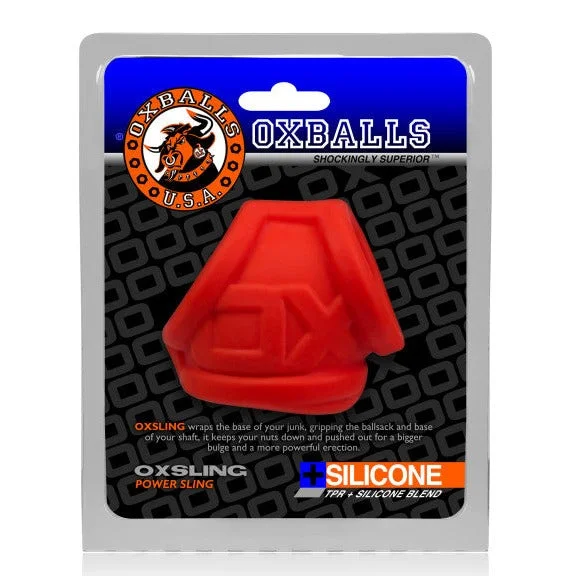 silicone vibrating anal beads accessories-Oxballs OXSLING POWERSLING Red Ice