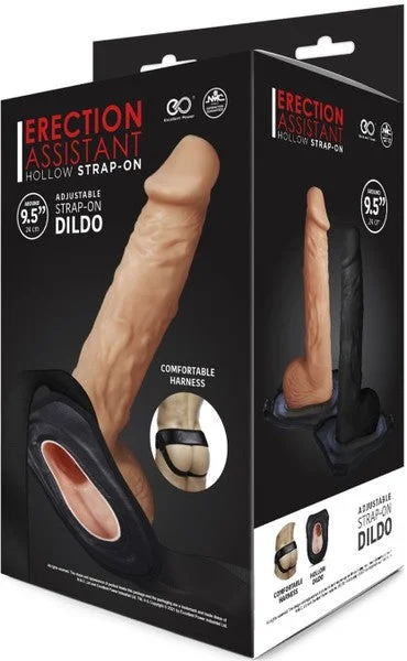 vibrating anal plug with wireless remote for couples accessories-ERECTION ASSISTANT HOLLOW STRAP ON BLACK