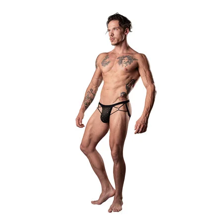 sexy-lingerie-for-sophistication-Male Power Show Stopper Jock Silver Mesh Dot S/M