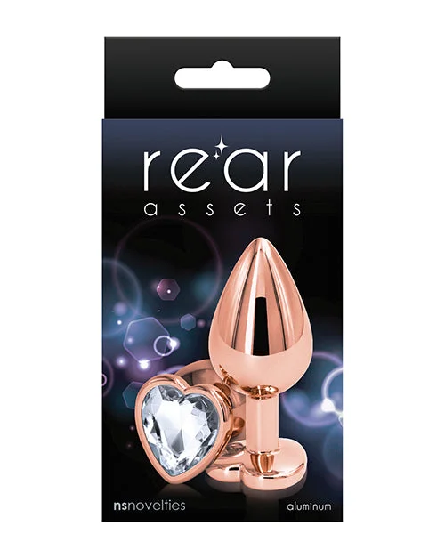 vibrating massager for intimate pleasure accessories-Rear Assets Rose Gold Heart Medium -