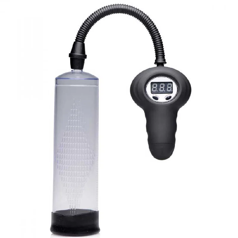 vibrating butt plug with whisper-quiet function accessories-The EZ Automatic Digital Penis Pump and Gauge by Lynk Pleasure