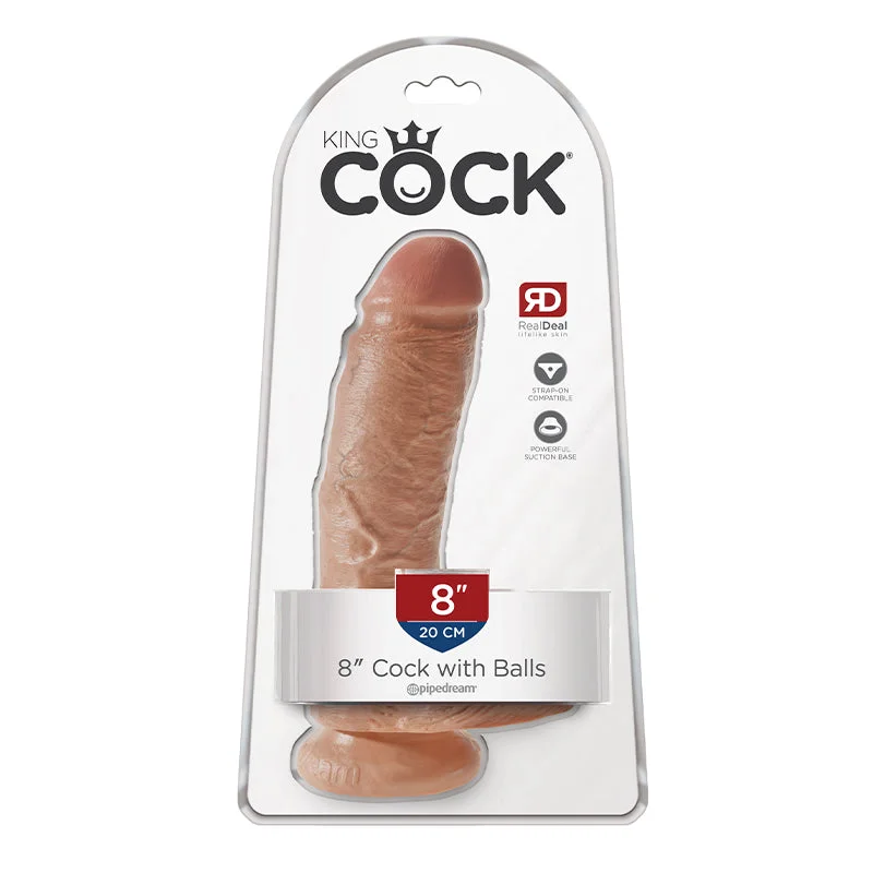 vibrating anal toy with ergonomic shape for comfort accessories-King Cock  8 Inch Cock With Balls - Tan