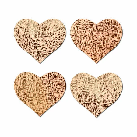 sexy-lingerie-with-velvet-trim-Pastease Petites Liquid Hearts Pasties Rose Gold 2-Pack