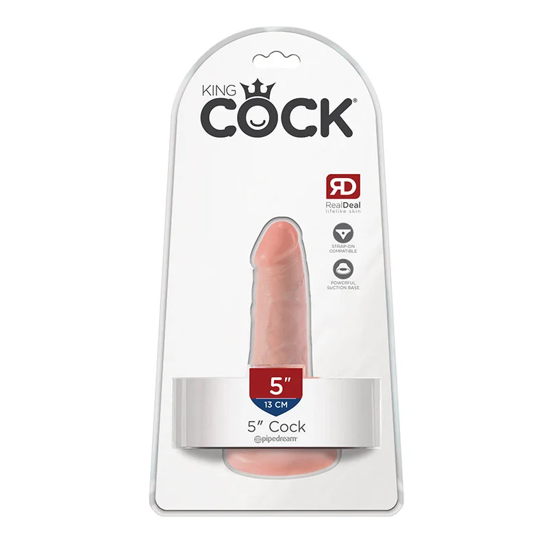 vibrating prostate toy with extra attachments for variety accessories-King Cock 5 Inch Cock - Light