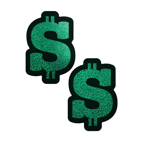 sexy-lingerie-for-subtle-charm-Pastease Money: Green Glitter Dollar Sign Nipple Pasties