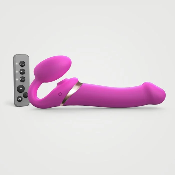 vibrating dildo for men with G-spot stimulation accessories-Strap On Me - Multi Orgasm Bendable Strap-On Fuchsia