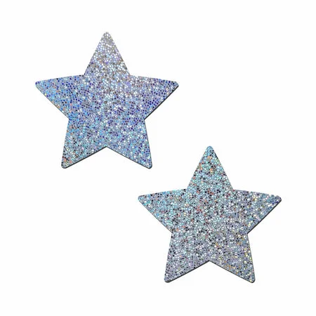 sexy-lingerie-with-strapless-Pastease Glitter Star Pasties Silver