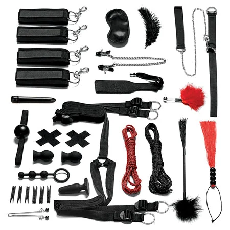 minimalist-sexy-lingerie-style-Lux Fetish Everything You Need Bondage In A Box 20-Piece Bedspreader Set