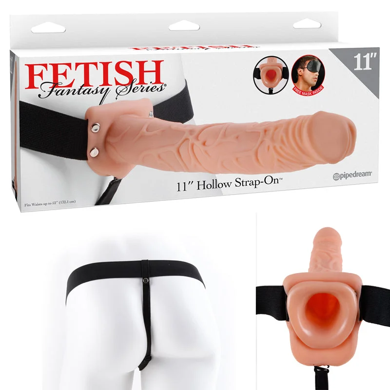 vibrating anal probe for deep penetration accessories-Fetish Fantasy Series 11 Inch Hollow Strap-on - Flesh