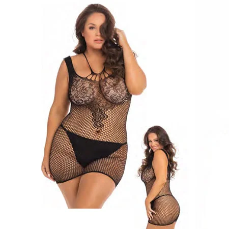 sexy-lingerie-for-bold-glam-Rene Rofe Absolutist Lace And Net Dress Black Queen Size