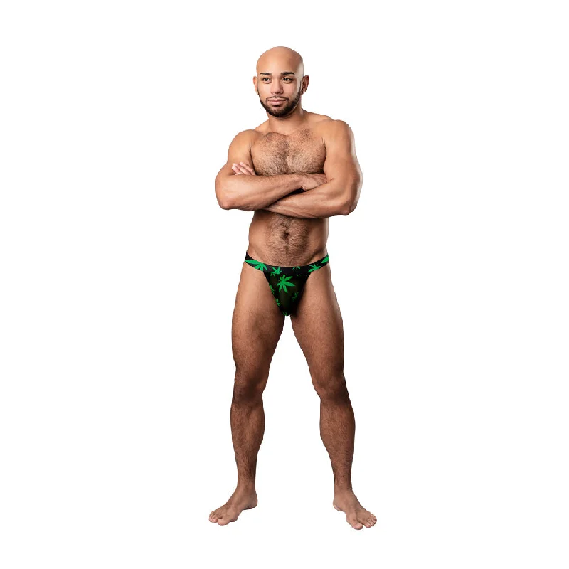 sexy-lingerie-for-flirty-elegance-Male Power Hazy Dayz Micro Thong Pot Leaf S/M