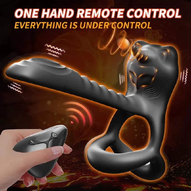 vibrating anal toy for anal play with adjustable speed accessories-Remote Control Dual Stimulation Penile Ring