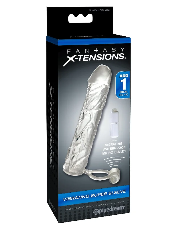 vibrating prostate toy for beginners accessories-Fantasy X-Tensions Vibrating Super Sleeve - Clear