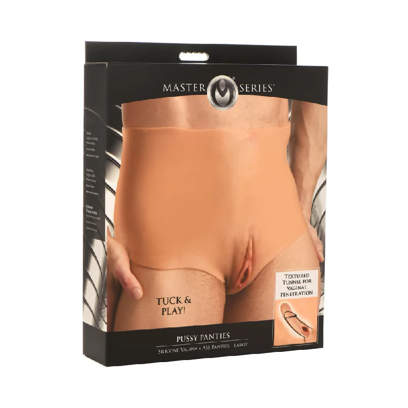 sexy-lingerie-for-dark-fantasy-Master Series Pussy Panties Silicone Vagina + Ass Panties Small