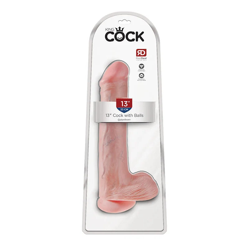 vibrating anal toy with multiple settings accessories-King Cock 13 Inch Cock With Balls - Light