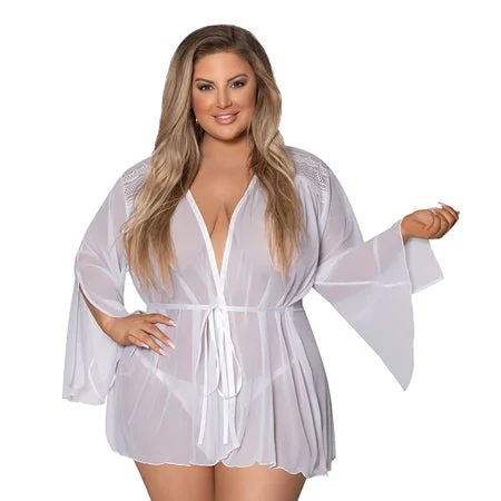 sexy-lingerie-with-high-cut-Magic Silk Modern Romance Short Robe White Queen Size