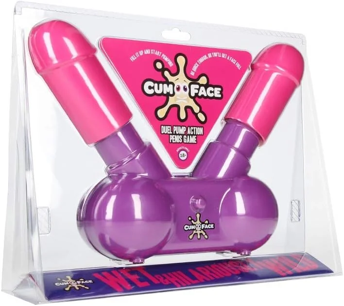 vibrating cock ring for stronger orgasms accessories-Cum Face DUEL PUMP ACTION Penis Game