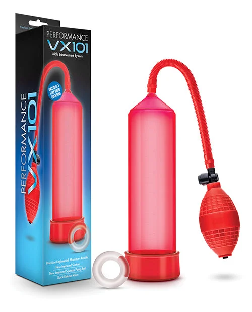 vibrating massage wand for couples accessories-Blush Performance Vx101 Male Enhancement Pump - Red