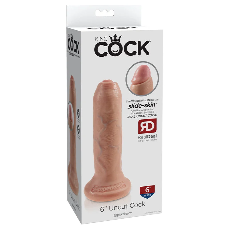 vibrating cock ring for stronger orgasms accessories-King Cock 6 Inch Uncut - Light