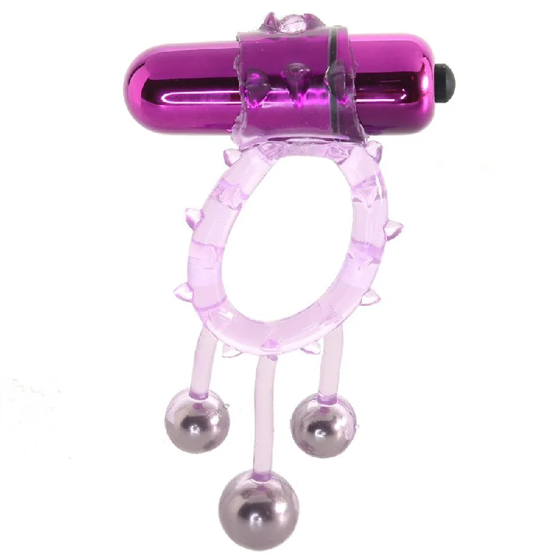 waterproof vibrating dildo with remote accessories-Triple Ball Bangin' Vibrating Ring in Purple Evolved Novelties