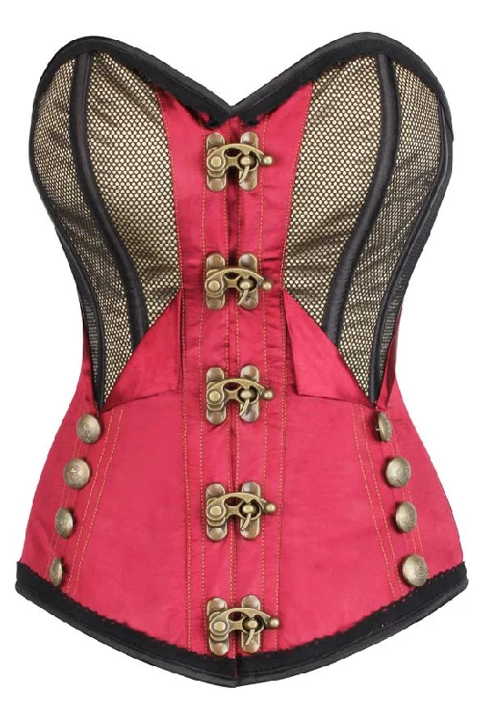 vibrating cock sleeve for faster orgasm accessories-Blunet Magenta & Gold Steampunk Corset