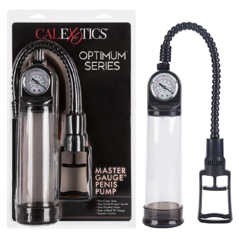 vibrating silicone dildo with remote accessories-Optimum Series Master Gauge Penis Pump With EZ Pull Trigger by Cal Exotics