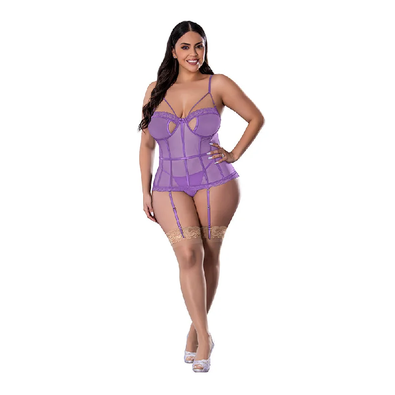 sexy-lingerie-for-soft-seduction-Magic Silk Sheer Passion Keyhole Basque & Crotchless G-String Very Peri Queen Size