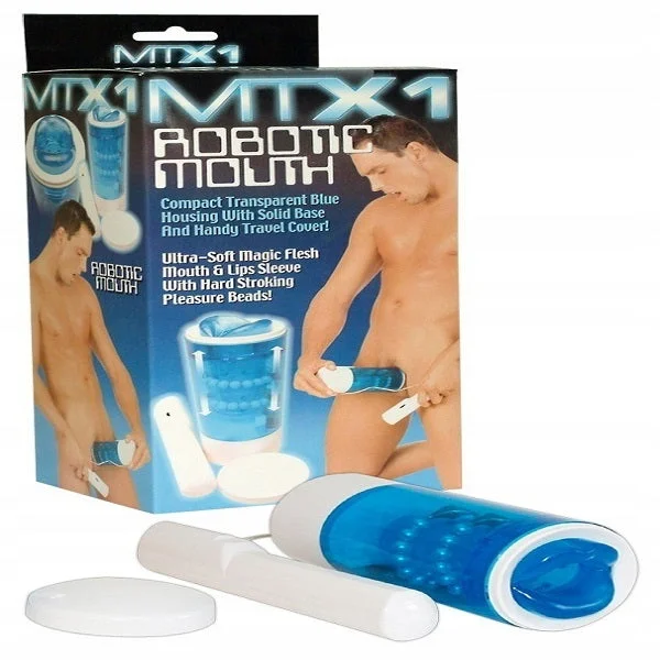 vibrating prostate stimulator with easy-to-use controls accessories-MTX ROBOTIC MOUTH BLUE