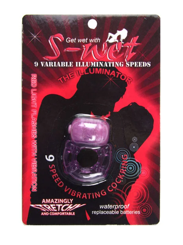 vibrating cock ring with multi-speed settings accessories-NU Sensuelle S-Wet Illuminator Purple