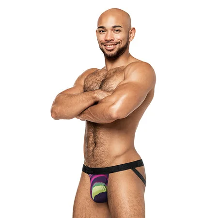 sexy-lingerie-for-subtle-sexy-Male Power Galactic Strappy Ring Jock Print S/M