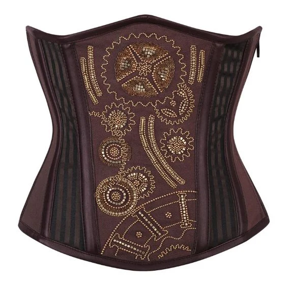 vibrating anal toy with multi-functional settings accessories-Mitchell Steampunk Underbust Embroidery Corset