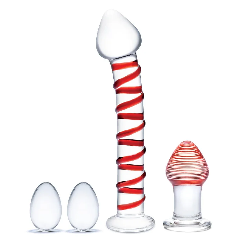 vibrating love egg with vibrating function for couples accessories-GLAS Mr. Swirly 4pc Set