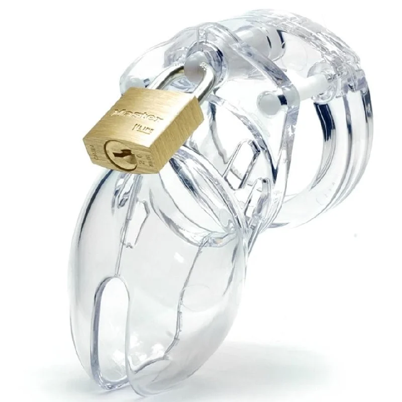 vibrating ball gag for BDSM play accessories-CBX - CB-6000S Male Chastity Cage Small 2.5" (Clear)