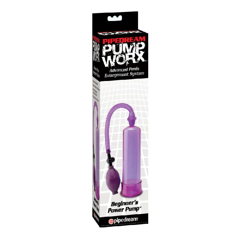 vibrating love egg for use with lubricant accessories-Pump Worx Beginner's Power Pump Purple