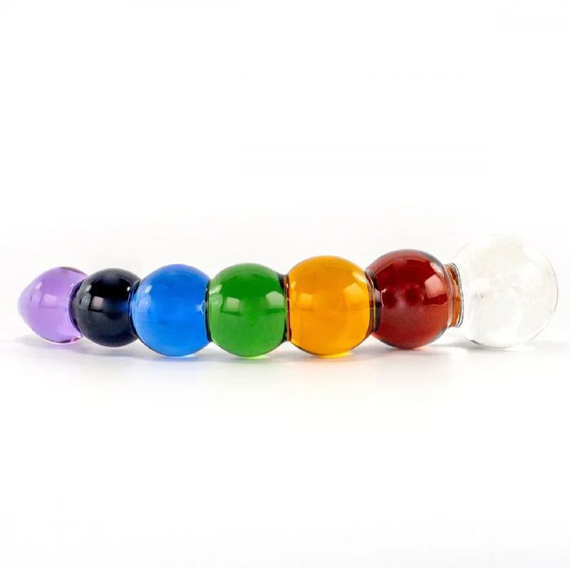 vibrating anal massager with customizable vibration levels accessories-Rainbow Bubble Dil with Dichroic Bulb