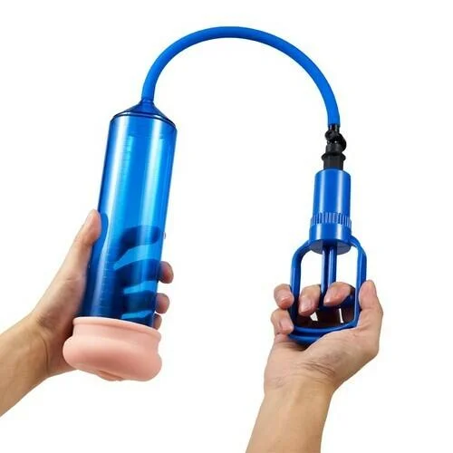 vibrating prostate massager for sexual wellness accessories-BestGSpot Blue Penis Enlargement Pump with Trigger Blue Chamber Tight Seal