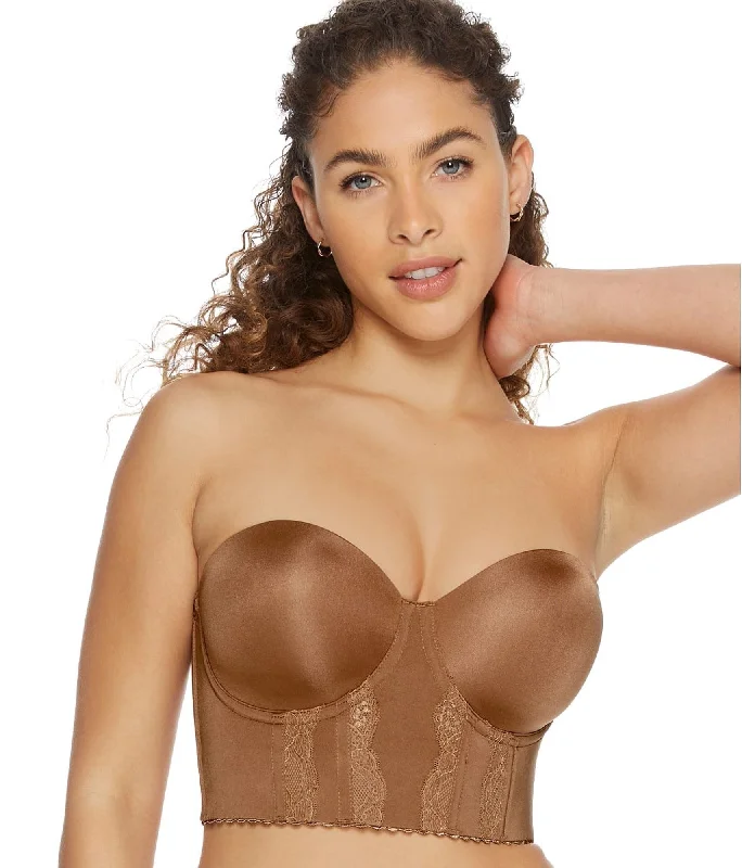 vibrating butt plug with adjustable size accessories-P50116 PARFAIT ELISSA BUSTIER: MID NUDE