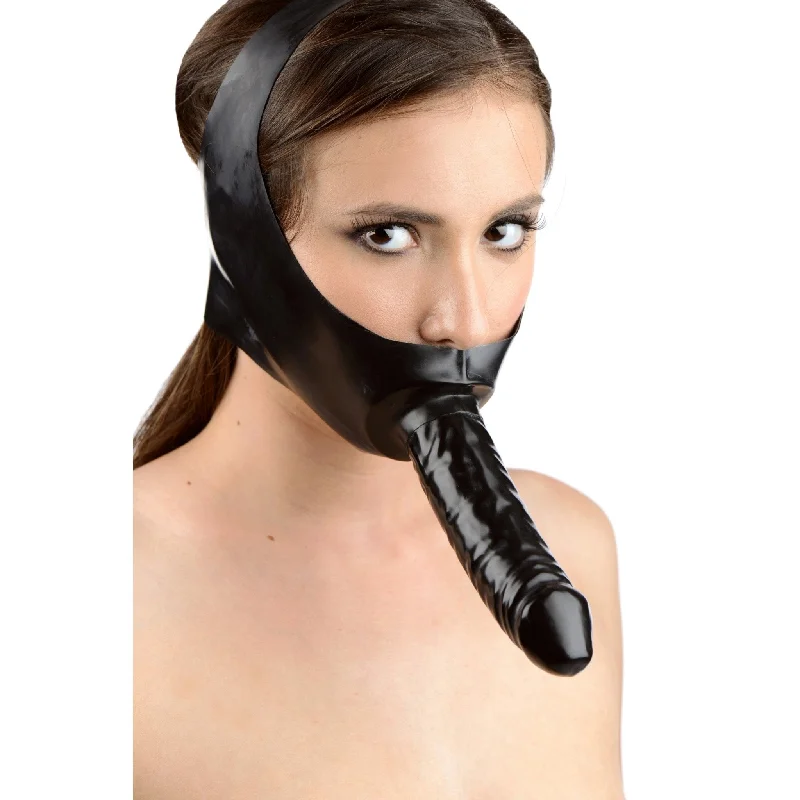 vibrating anal plug with adjustable modes accessories-Latex Face Fucker Strap On Mask