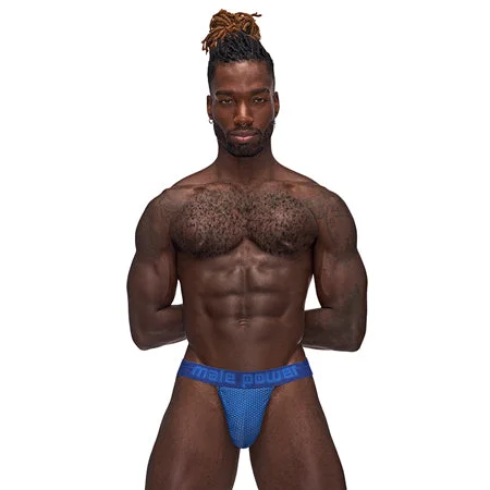 sexy-lingerie-with-bustier-Male Power Sexagon Strappy Ring Jock Royal L/XL